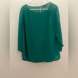 Express long sleeve green top, size XL